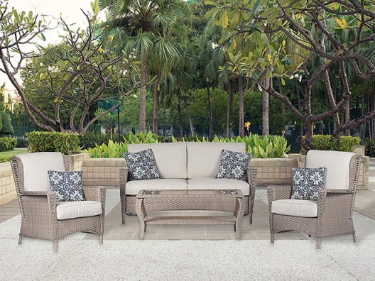 Nantucket Patio Conversation Set with Loveseat, Two Chairs, and Coffee Table
