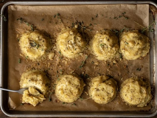 Eight Servings of Traeger Mashed Potatoes on Tray