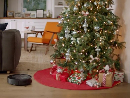 iRobot Roomba Near Christmas Tree