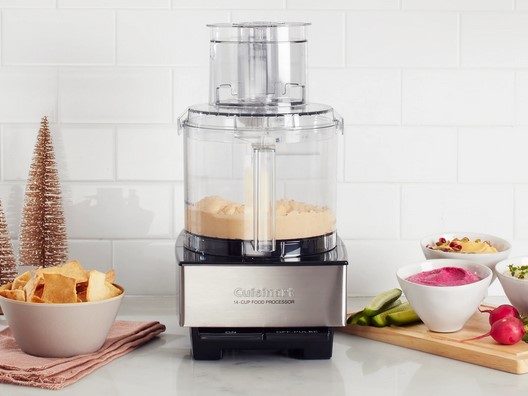 Cuisinart Food Processor with Tiny Pine Tree Decorations