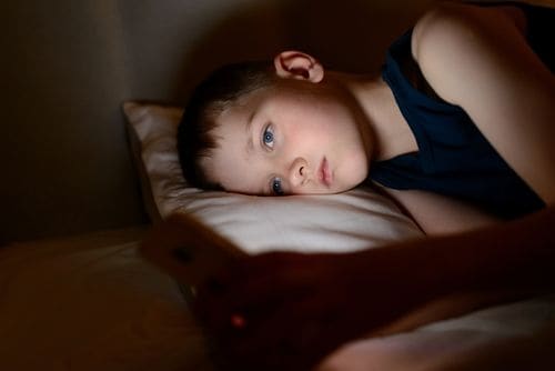 Girl lying in bed 