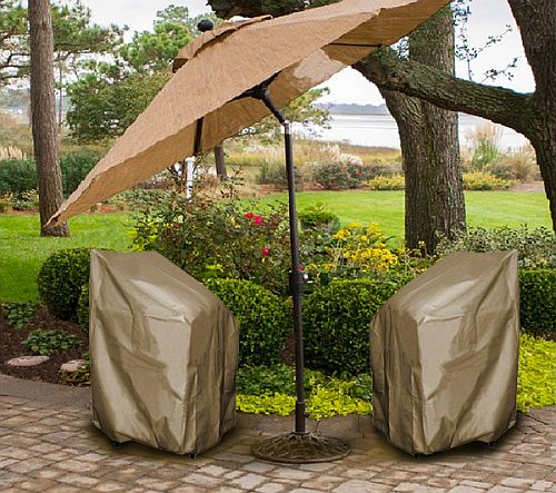 Chairs outdoors with covers 