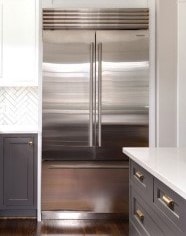 Built-in refrigerator in kitchen