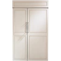 Refrigerator with cabinet-type panels on it