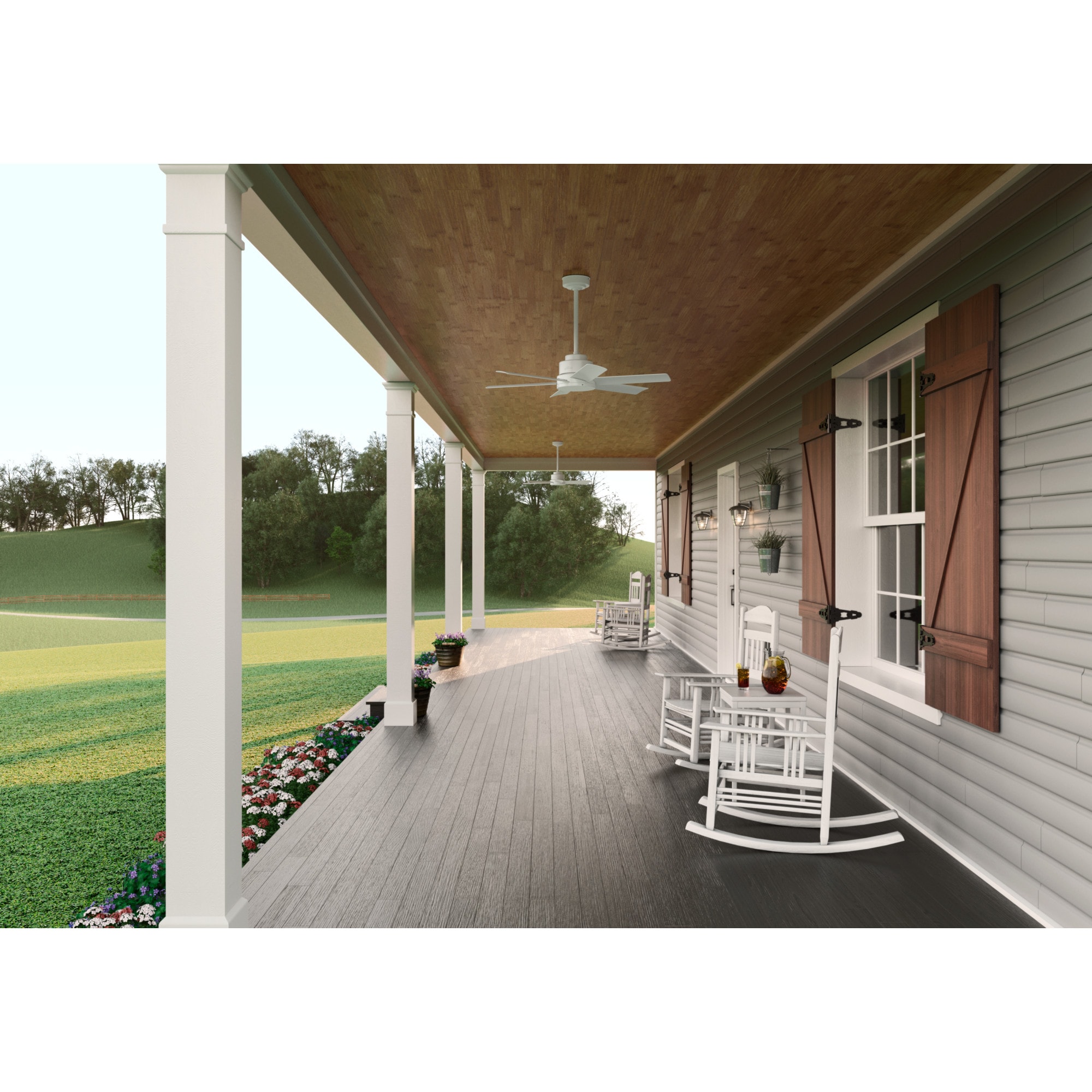 Hunter Kennicott 44 in. Indoor/Outdoor Ceiling Fan with Wall Control - Matte White, Matte White, hires