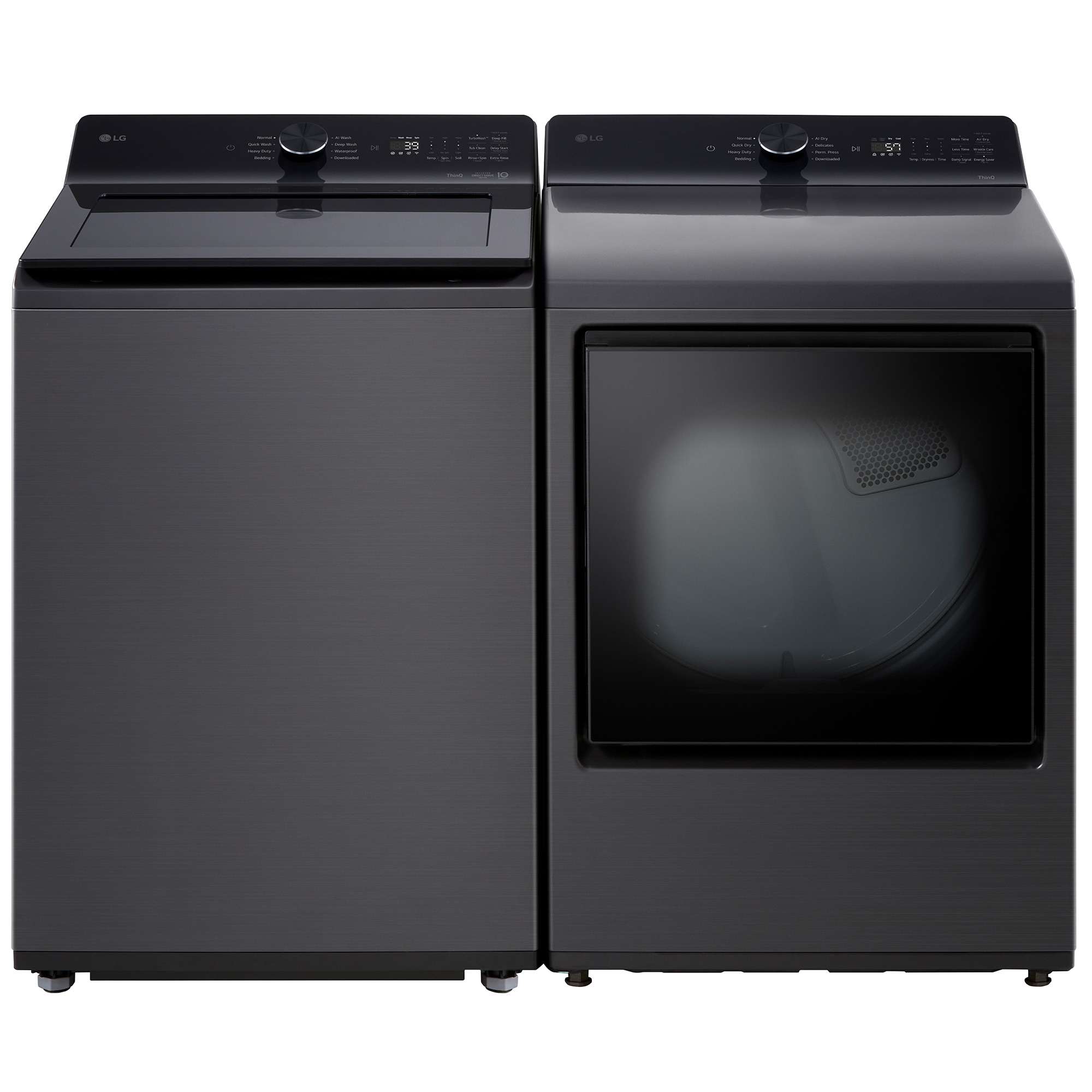 LG 27 in. 7.3 cu. ft. Smart Electric Dryer with AI Sensor Dry - Platinum Black, Platinum Black, hires