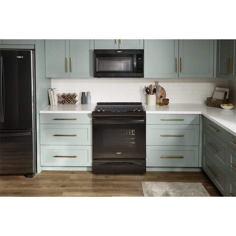Whirlpool 30 in. 4.8 cu. ft. Slide-In Electric Range with Radiant Burners - Black, Black, hires