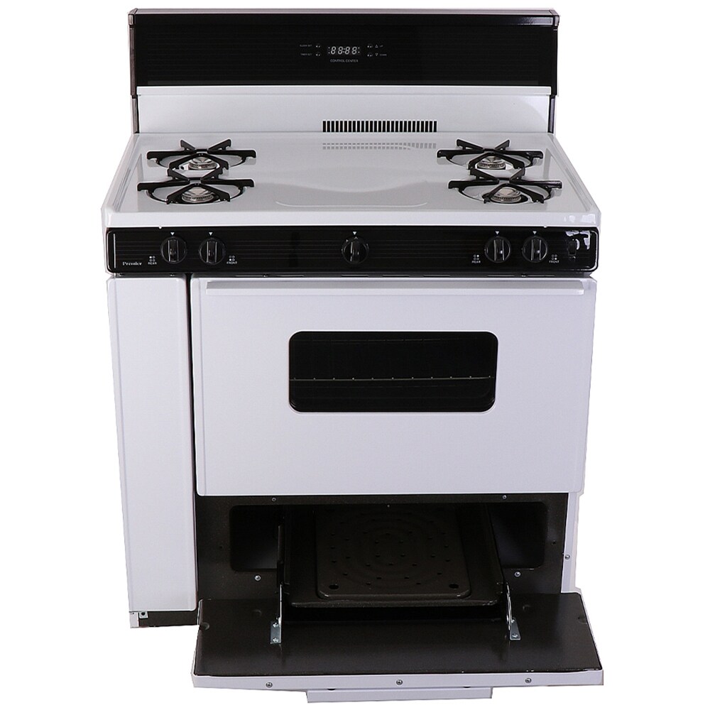 Premier 36 in. 3.9 cu. ft. Gas Range with Open Burners - White, White, hires
