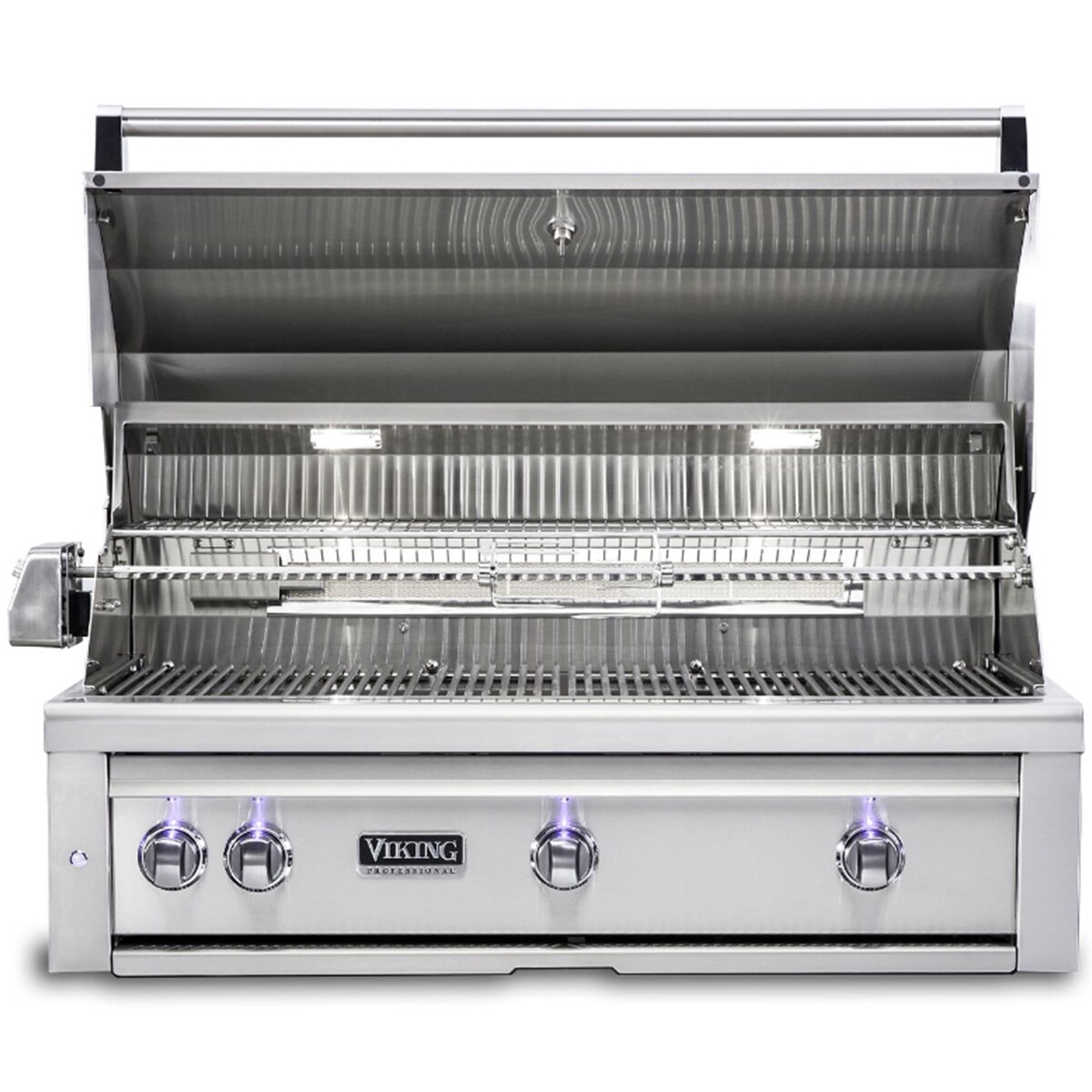 Viking 5 Series 42 in. 3-Burner Built-In Natural Gas Grill with Rotisserie, Sear Burner & Smoker Box - Stainless Steel, , hires