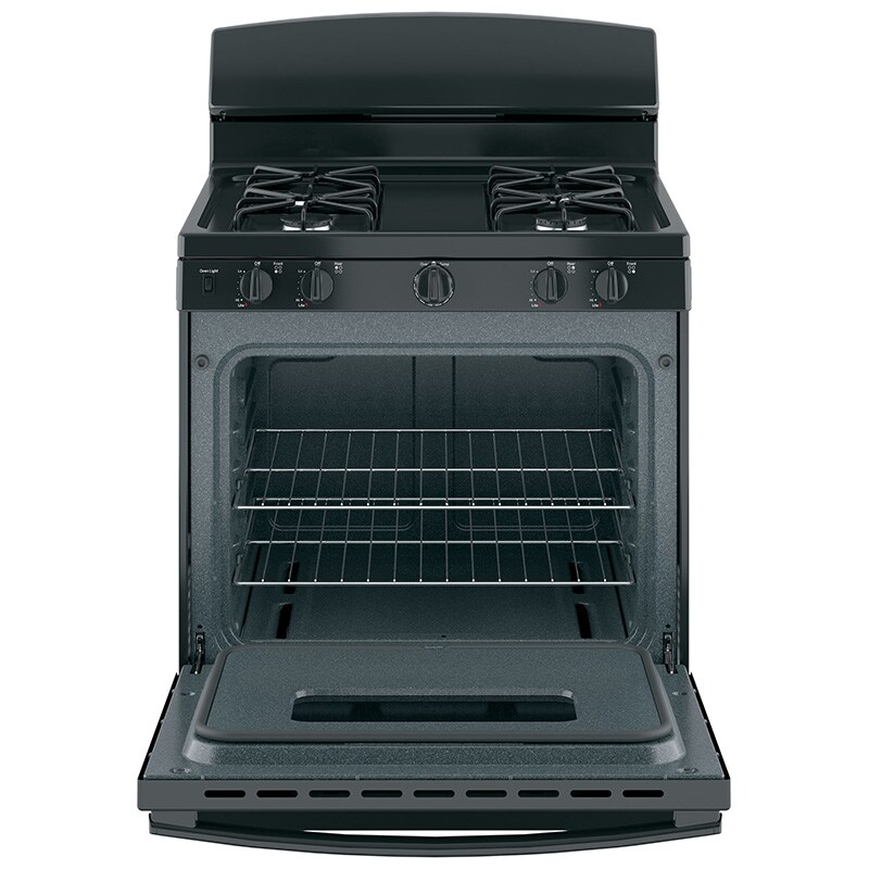 GE 30 in. 4.8 cu. ft. Gas Range with 4 Sealed Burners - Black, Black, hires
