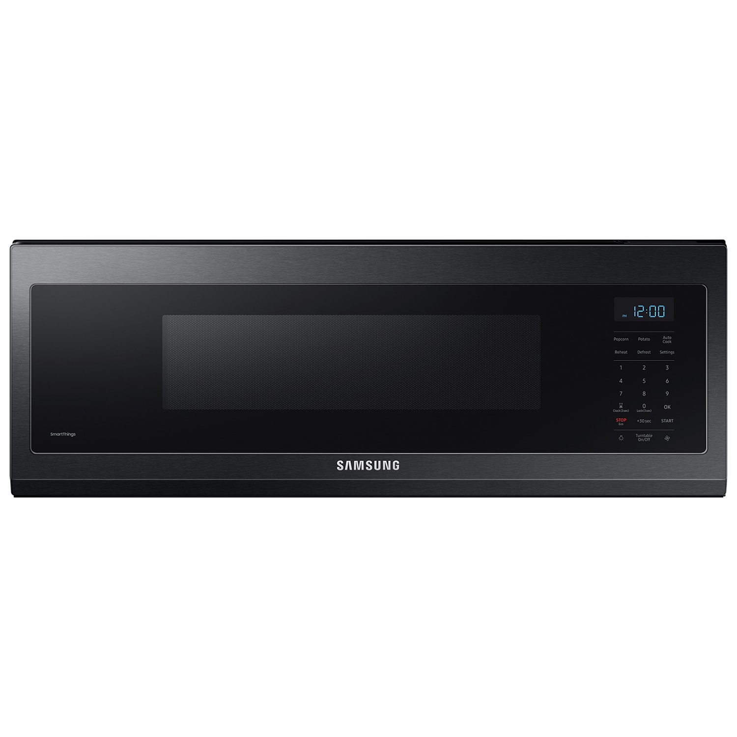 Samsung 30 in. 1.1 cu. ft. 1100W Low Profile Smart Over-the-Range Microwave with 400 CFM - Matte Black Steel, , hires