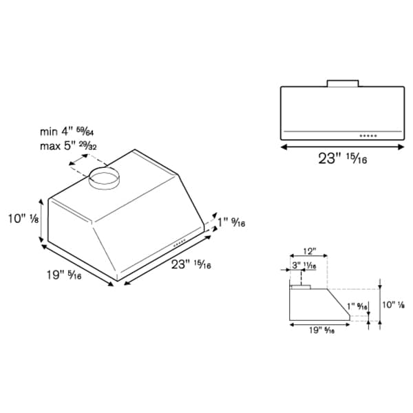 Bertazzoni 24 in. Convertible Canopy Pro Style Style Range Hood with 600 CFM, 3 Fan Speeds & 2 LED Lights - Stainless Steel, , hires