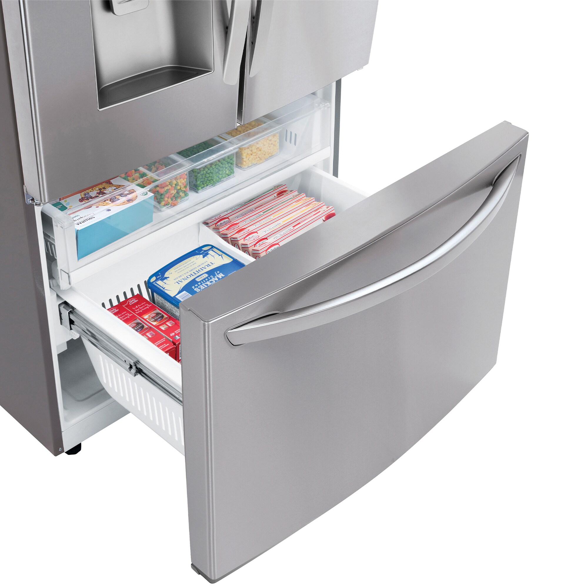 LG 36 in. 27.7 cu. ft. Smart French Door Refrigerator with Ice & Water Dispenser - PrintProof Stainless Steel, PrintProof Stainless Steel, hires