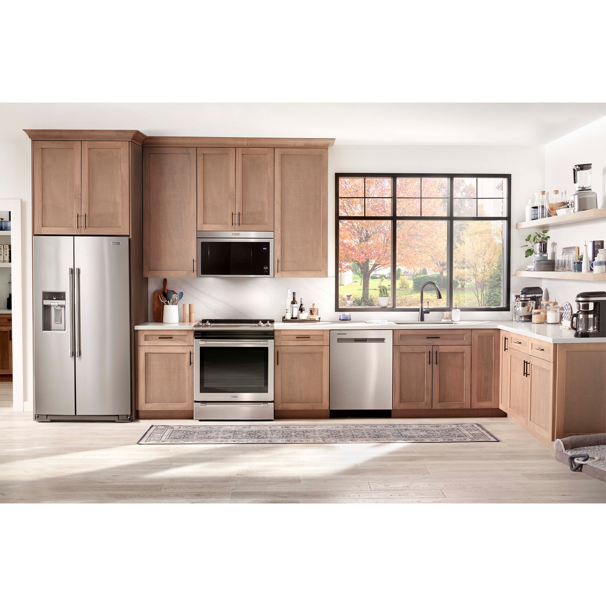 Maytag 30 in. 1.1 cu. ft. 1000W Over-the-Range Microwave with 300 CFM & Sensor Cooking - Fingerprint Resistant Stainless, , hires