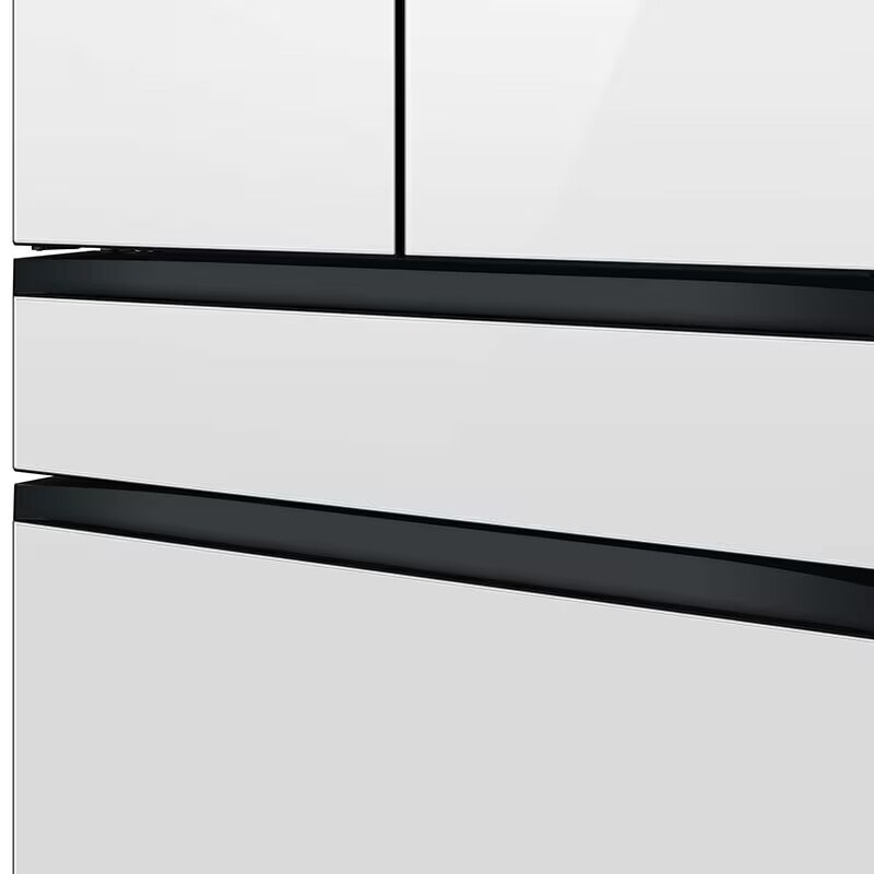 Samsung Bespoke 36 in. 28.8 cu. ft. Smart 4-Door French Door Refrigerator with Internal Water Dispenser - White Glass, White Glass, hires