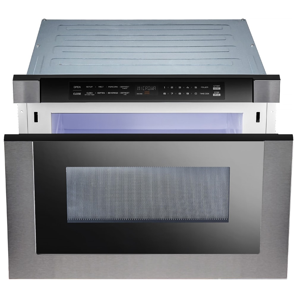 XO 24 in. 1.2 cu. ft. 1000W Drawer Microwave with Sensor Cooking - Black Stainless, Black Stainless, hires