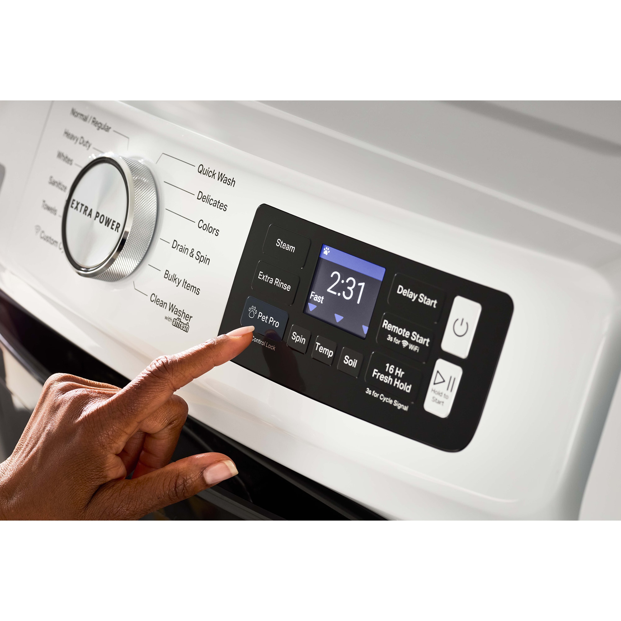 Maytag Pet Pro 27 in. 7.4 cu. ft. Smart Stackable Electric Dryer with Sensor Dry, Sanitize & Steam Cycle - White, White, hires