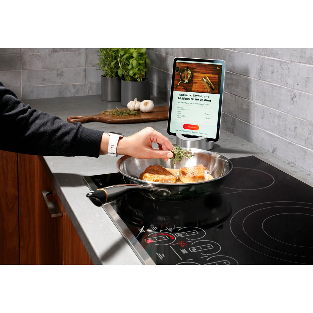 GE Profile 30 in. 5-Burner Smart Electric Cooktop with Power Burner - Stainless Steel, , hires