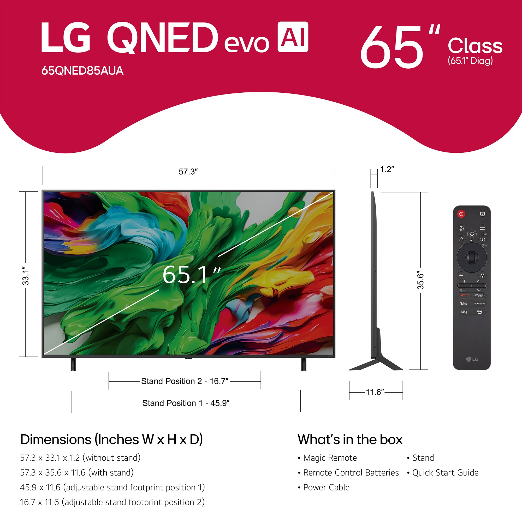 LG - 65" Class QNED85A Series QNED Mini-LED 4K UHD Smart webOS TV, , hires