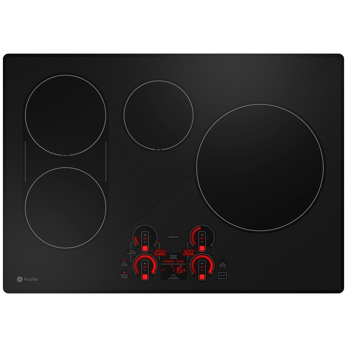 GE Profile 30 in. 4-Burner Smart Induction Cooktop with Simmer Burner & Power Burner - Black, , hires