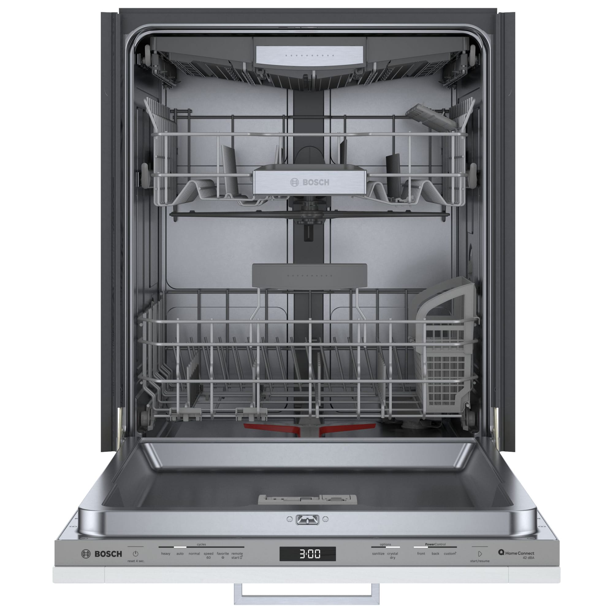 Bosch 800 Series 24 in. Top Control Smart Dishwasher with 42 dBa Sound Level, 3rd-Rack & CrystalDry - Custom Panel Ready, Custom Panel Required, hires