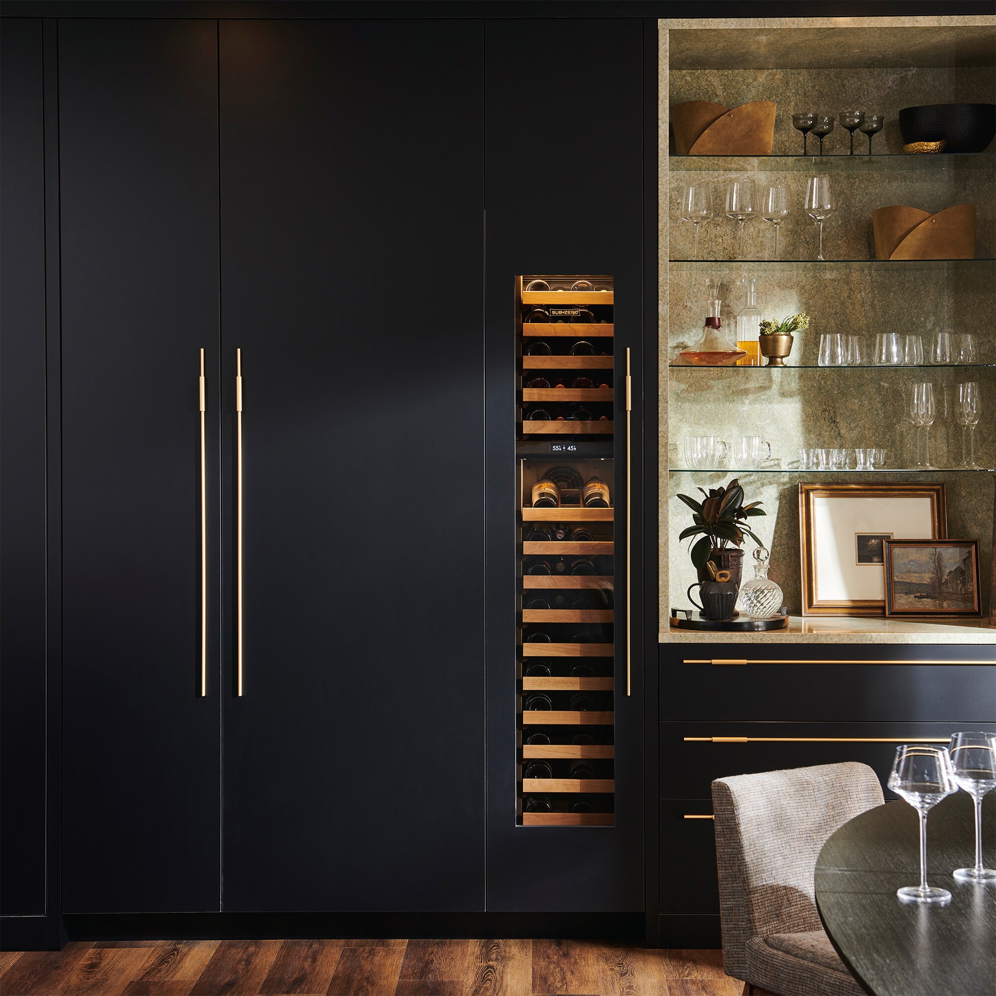 Sub-Zero Designer Series 18 in. Built-in Smart Wine Column Storage with Wood Racks, Dual Temperature Zones & 59 Bottle Capacity - Custom Panel Ready, , hires