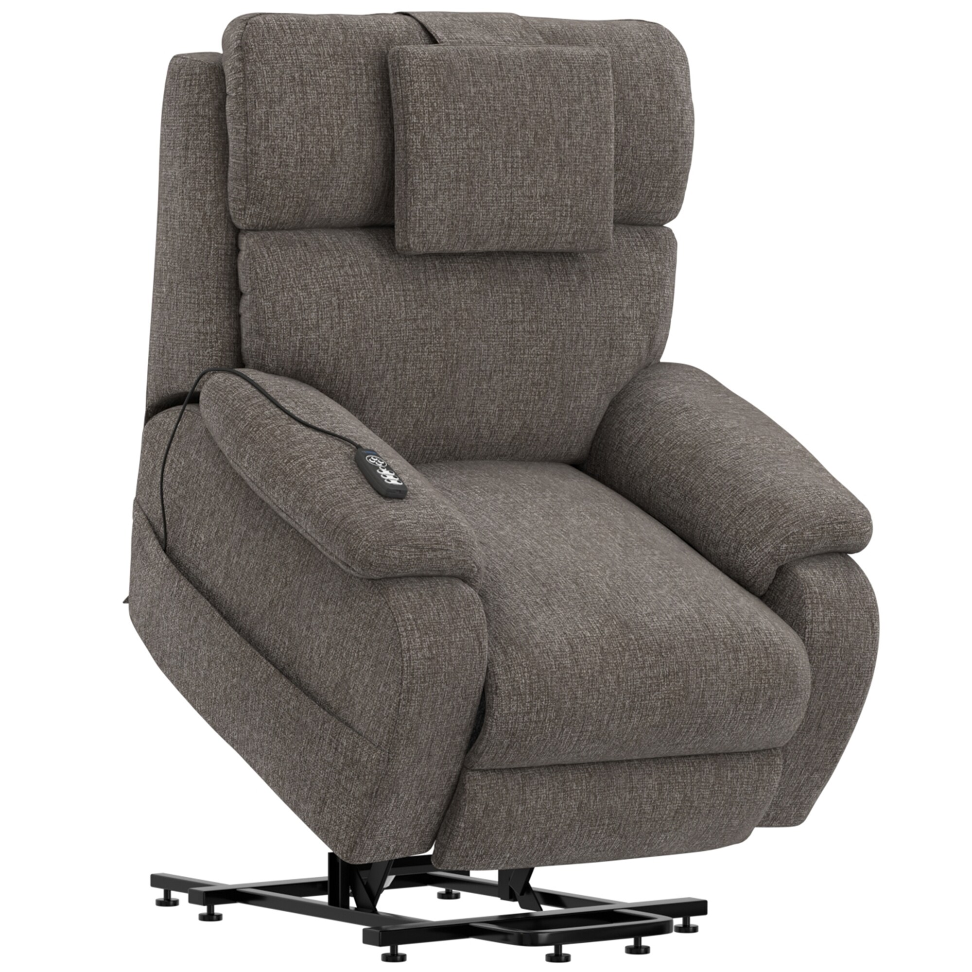 Catnapper Snoozer Power Lift Power Headrest Lay Flat Recliner w/CR3 Heat/Massage/Zero Gravity - Fossil, , hires