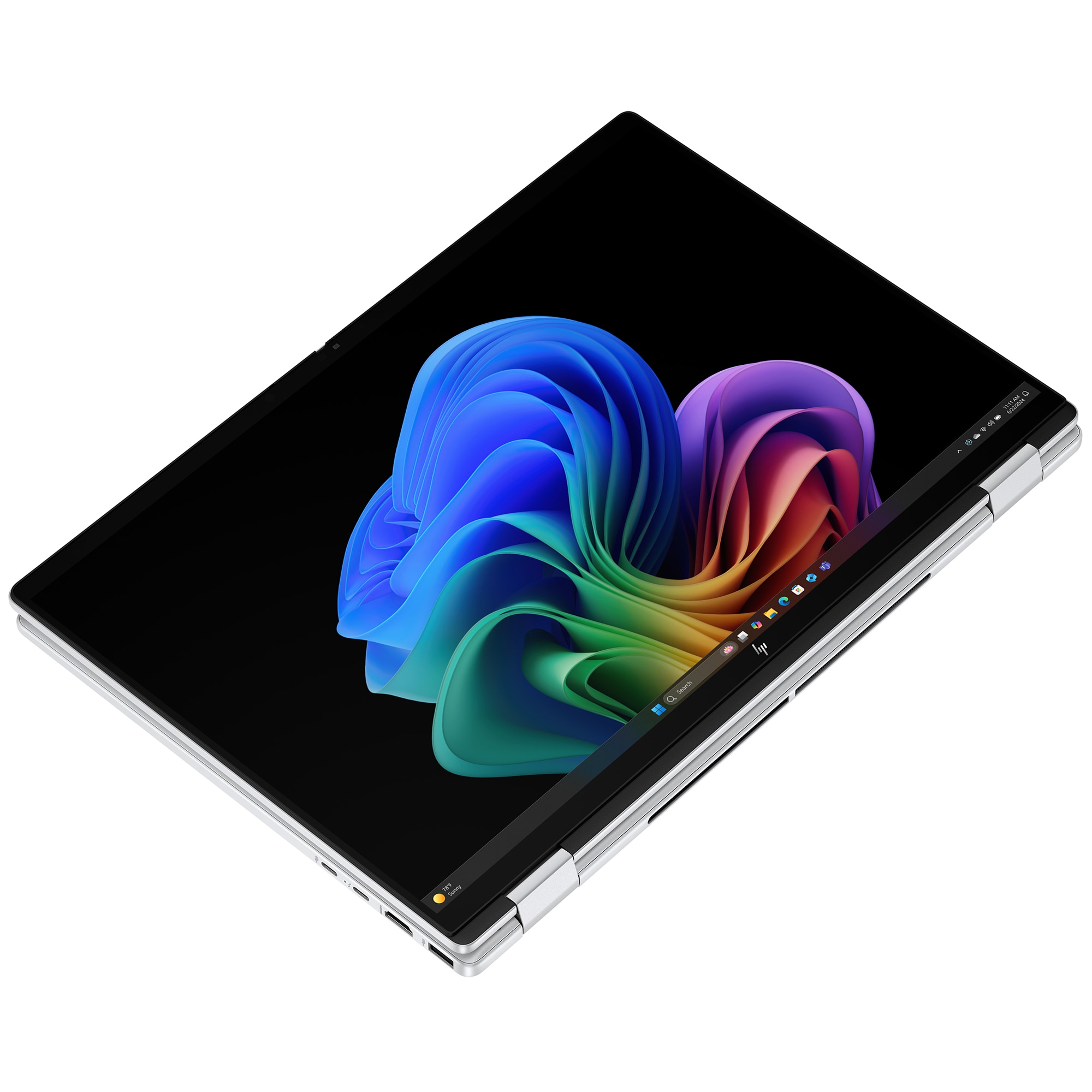 HP OmniBook 7 Flip 16 in. 2-in-1 Touch Screen Notebook with Copilot+ PC, Intel Core Ultra 5 226V, 8-Core CPU, Intel Arc 130V GPU, 16 GB RAM, 512 GB SSD, up to 23 Hrs. of Battery Life & Windows 11 Home - Glacier Silver, , hires