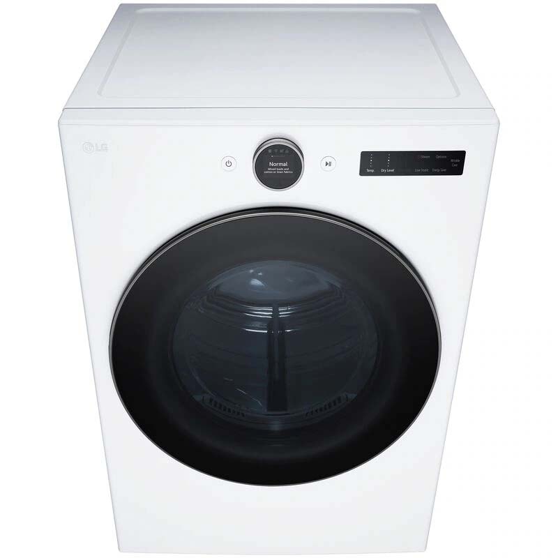 LG 27 in. 7.4 cu. ft. Smart Stackable Electric Dryer with AI Sensor Dry, Turbo Steam, Sanitize & Steam Cycle - White, White, hires