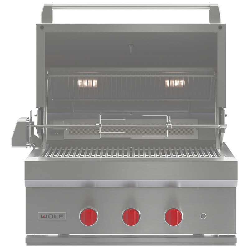 Wolf Designer 30" BuiltIn 3Burner Natural Gas Grill with Rotisserie