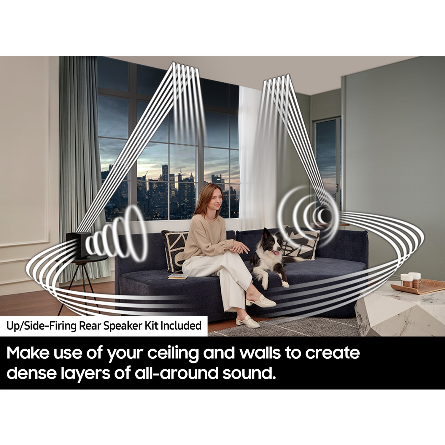 Samsung Q-Series 11.1.4 Channel Dolby Atmos Smart Sound Bar with Bluetooth & Wireless Subwoofer - Graphite Black, , hires