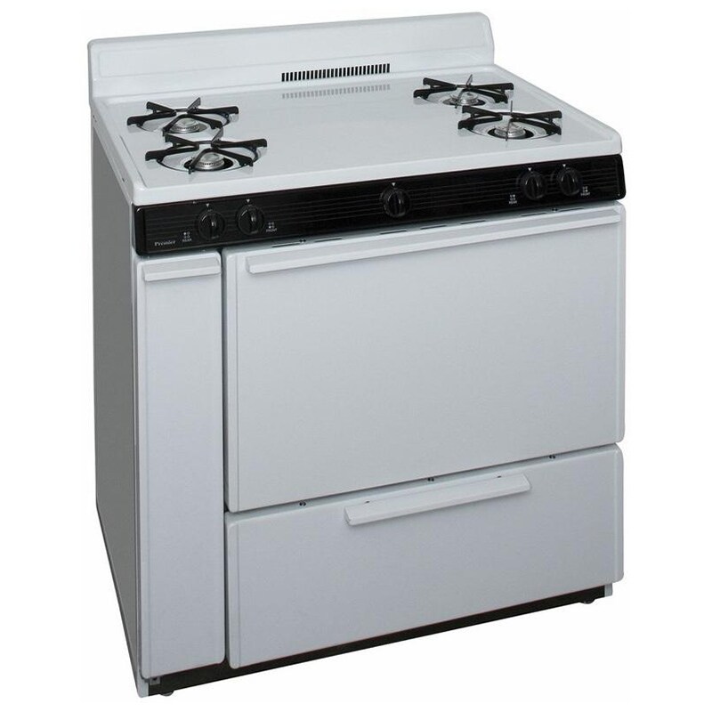 Premier 36 in. 2.9 cu. ft. Gas Range with Open Burners - White, , hires