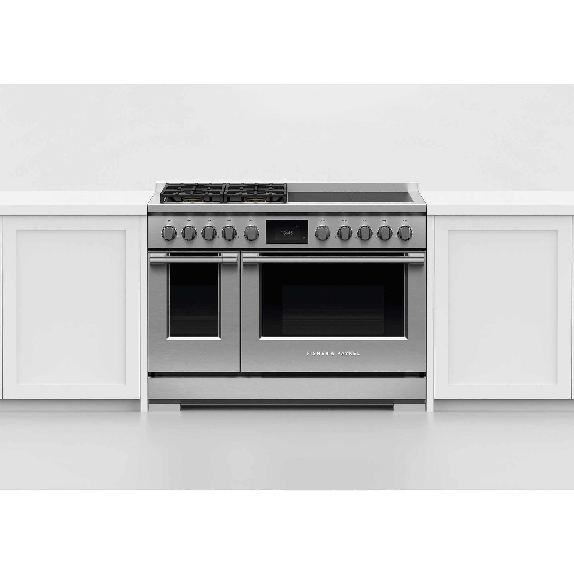Fisher & Paykel Series 11 Professional 48 in. 6.9 cu. ft. Smart Air Fry True European Convection Double Oven Dual Fuel Range with 8 Sealed Burners - Stainless Steel, , hires