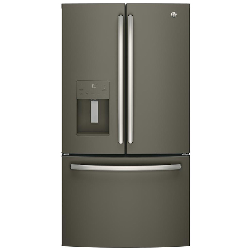 GE French Door Refrigerator GFE26JMMES 25.6 cu. ft capacity 36 in. width Slate Ice & Water Dispenser | P.C. Richard & Son