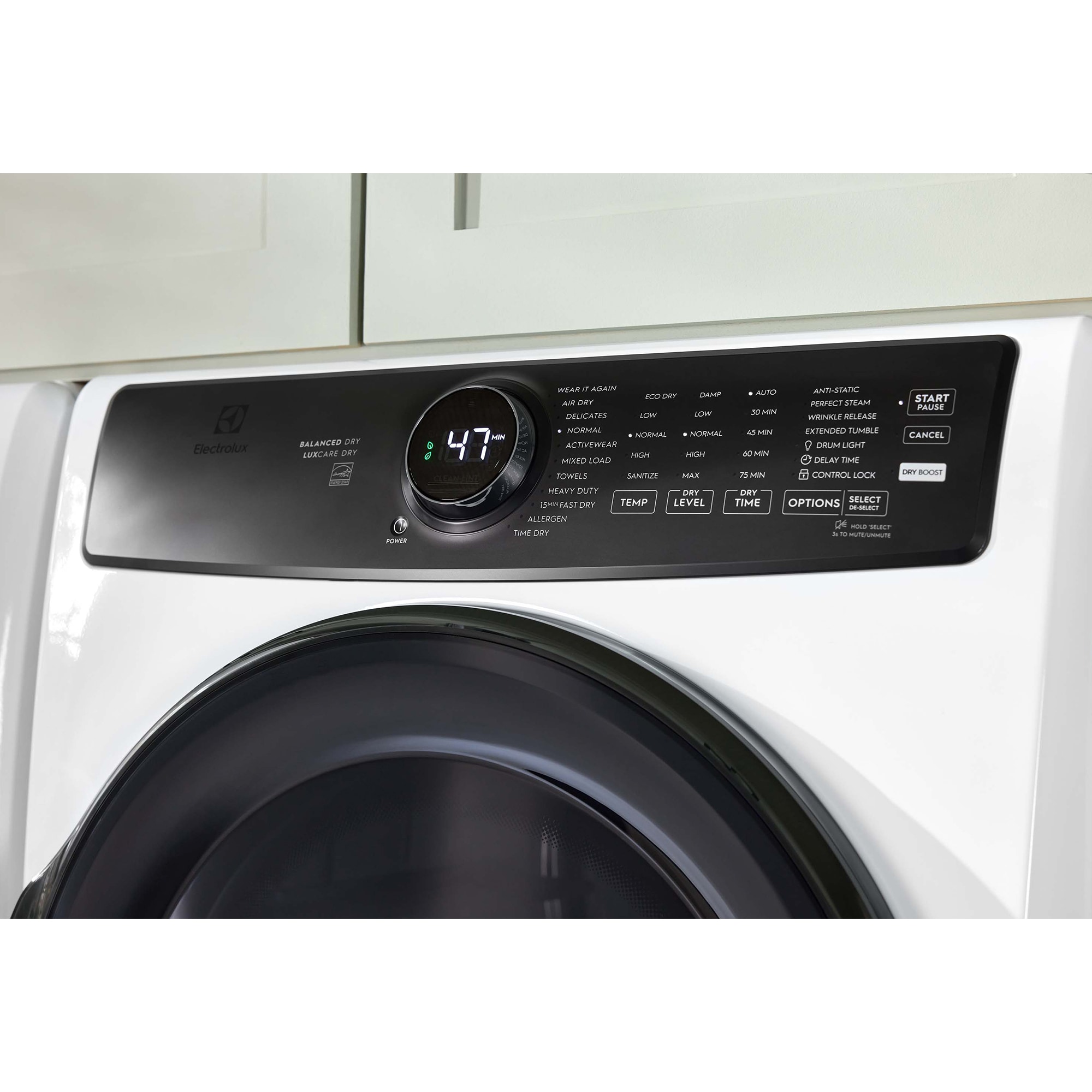 Electrolux 27 in. 8.0 cu. ft. Stackable Electric Dryer with LuxCare Dry, Instant Refresh, Sensor Dry, Sanitize & Perfect Steam Cycle - White, White, hires