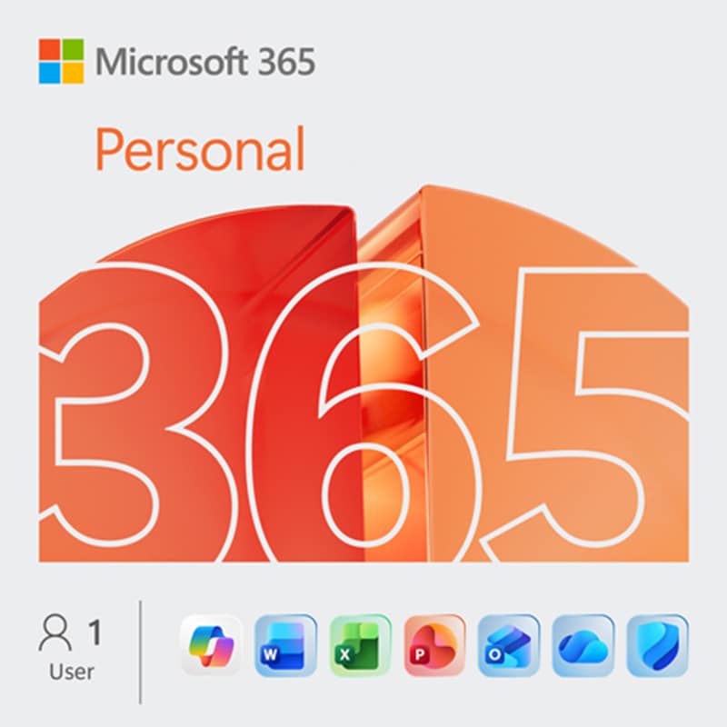 Microsoft 365 Personal for PC & Mac with Premium Office Apps & Copilot (12 Month Subscription), , hires
