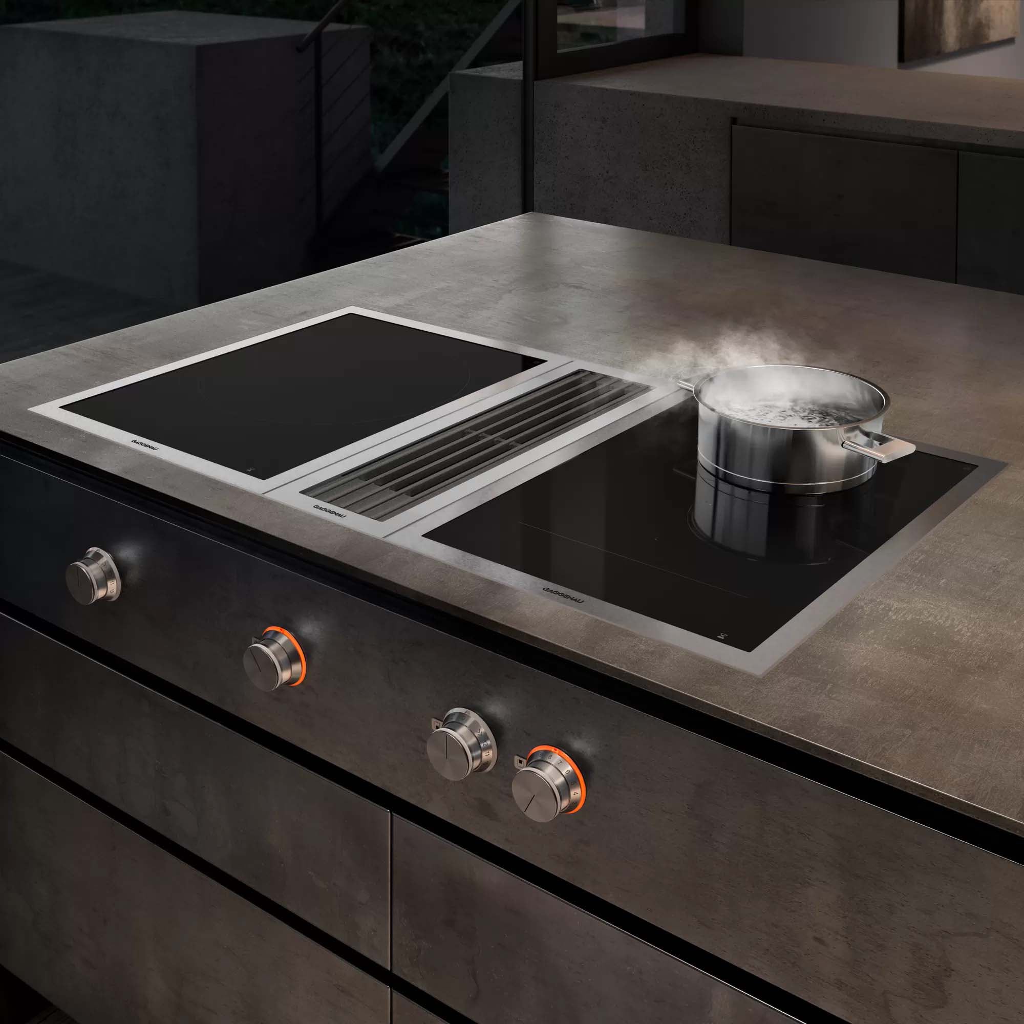 Gaggenau Vario 400 Series 36 in. 5-Burner Smart Induction Cooktop with Power Burner - Stainless Steel, , hires