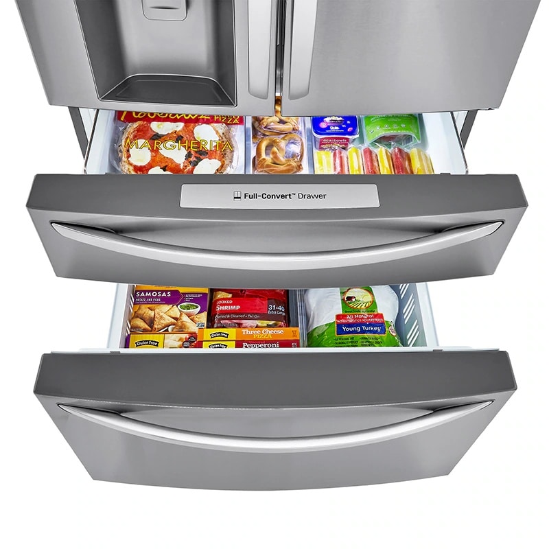 LG 36 in. 22.5 cu. ft. Smart Counter Depth 4-Door French Door Refrigerator with Ice & Water Dispenser - PrintProof Stainless Steel, PrintProof Stainless Steel, hires