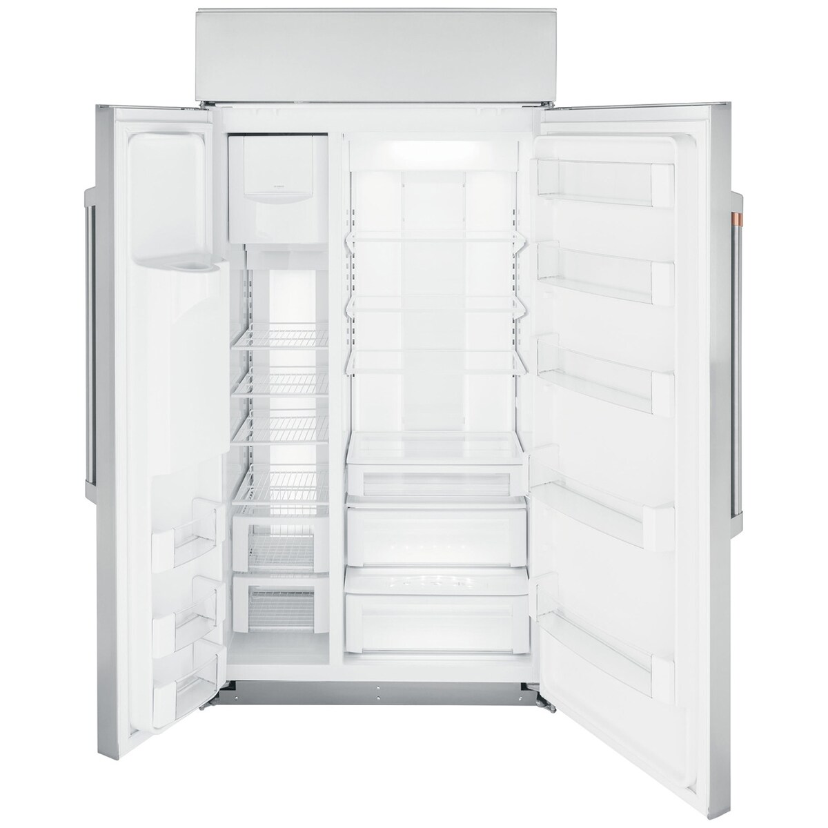 Cafe 42 in. 24.5 cu. ft. Built-In Smart Counter Depth Side by Side Refrigerator with Ice & Water Dispenser - Stainless Steel, , hires