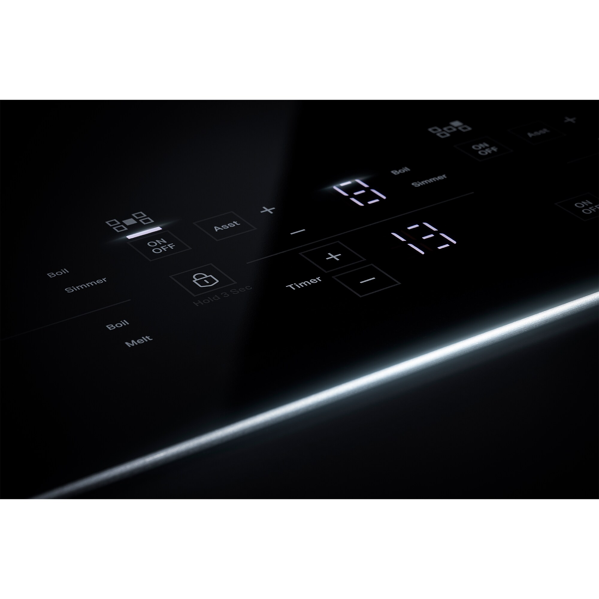 JennAir Oblivian Glass 36 in. 5-Burner Induction Cooktop with Simmer Burner & Power Burner - Black, , hires