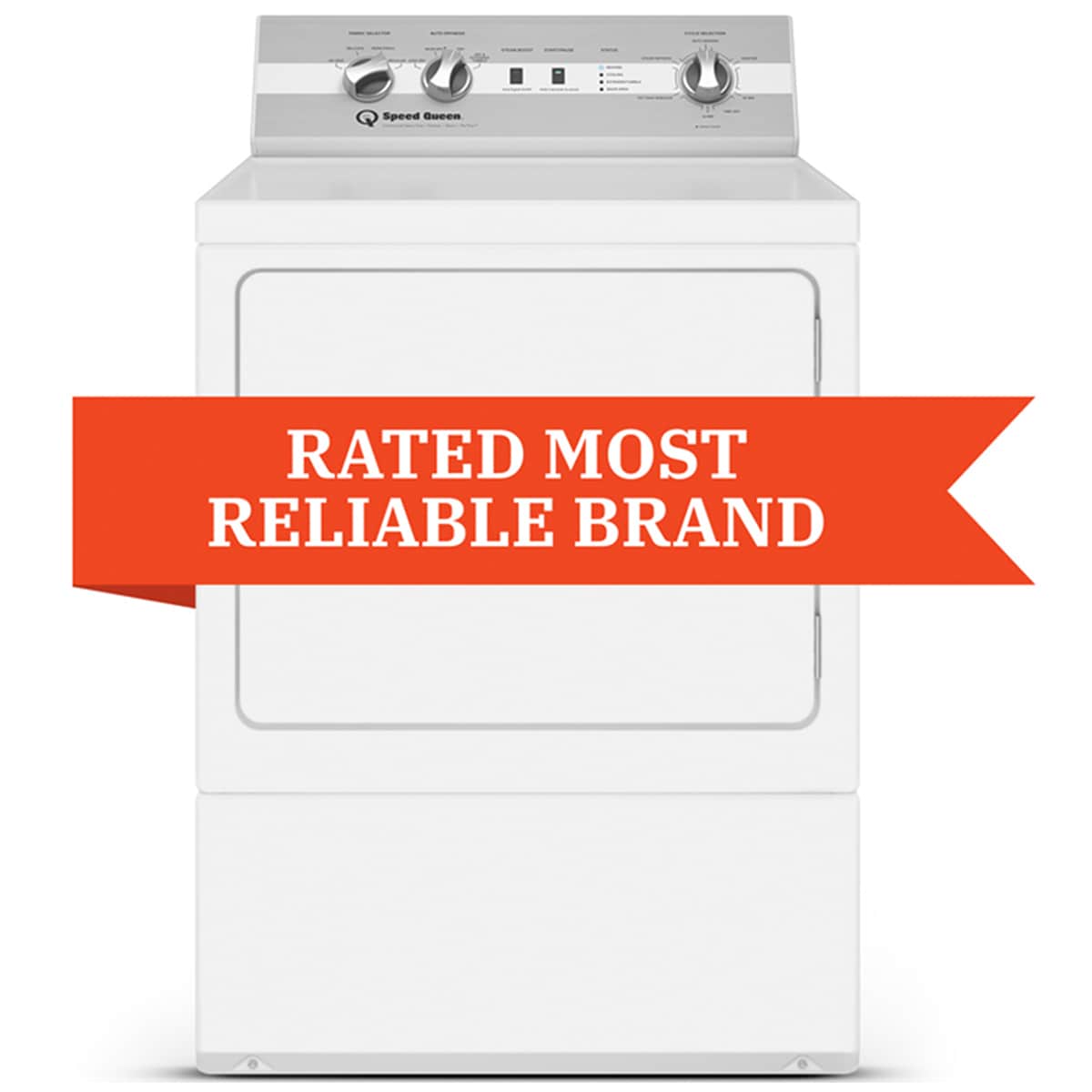 Speed Queen DC5 27 in. 7.0 cu. ft. Gas Dryer with Pet Plus Cycle, Sensor Dry, Sanitize & Steam Cycle - White, White, hires