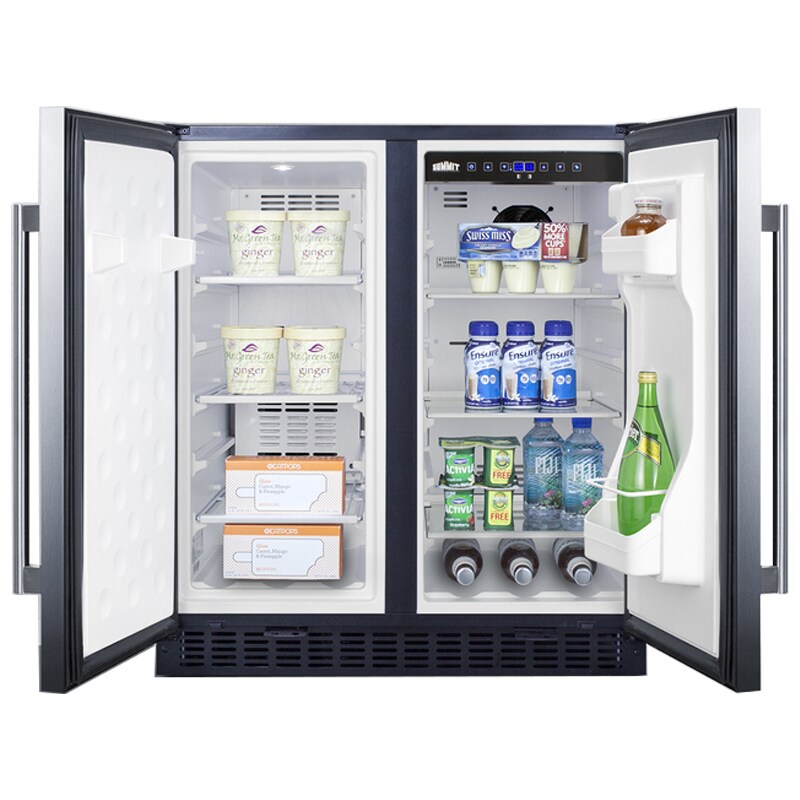 Summit 30 in. 5.4 cu. ft. Side by Side Undercounter Refrigerator - Stainless Steel with Black Cabinet, , hires