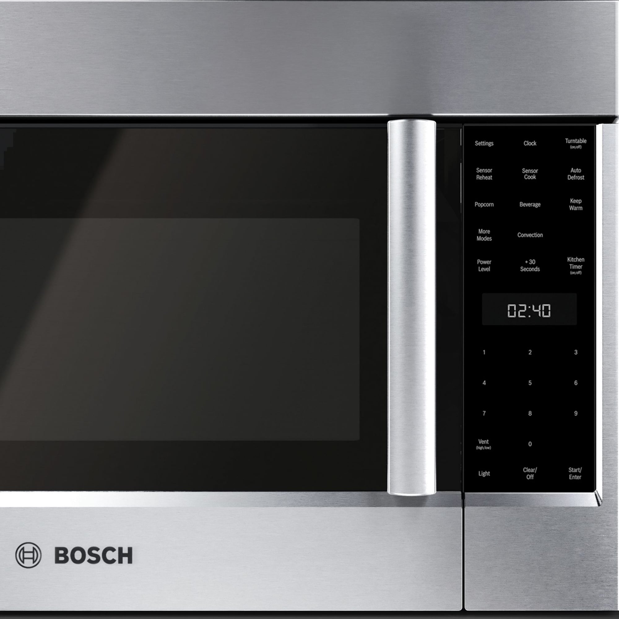 Bosch Benchmark Series 30 in. 1.9 cu. ft. 1000W Over-the-Range Microwave with 385 CFM, Convection & Sensor Cooking - Stainless Steel, , hires