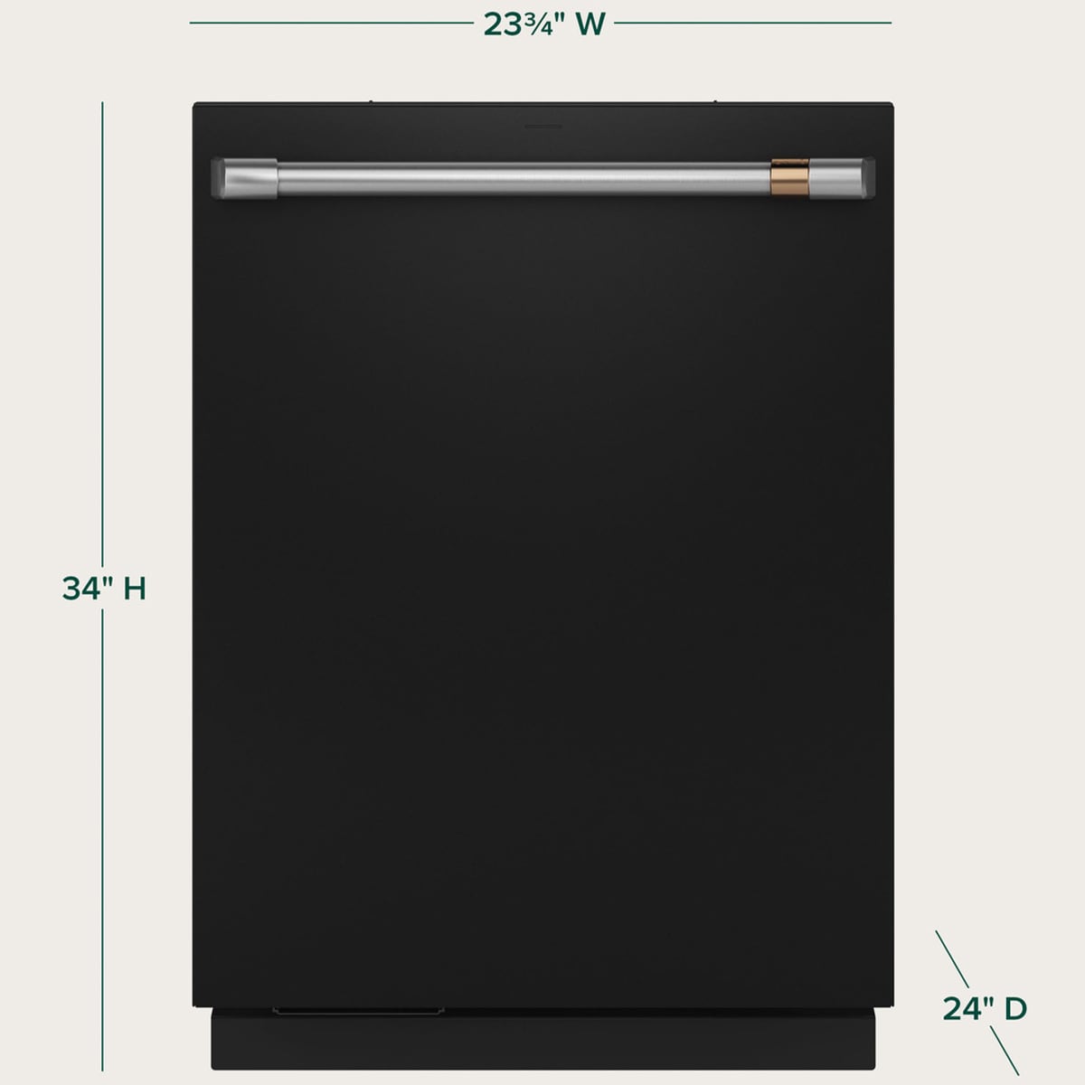 Cafe 24 in. Top Control Flush-Mount Smart Dishwasher with 39 dBa Sound Level, 3rd-Rack & Dual Convection Ultra Dry - Matte Black, , hires