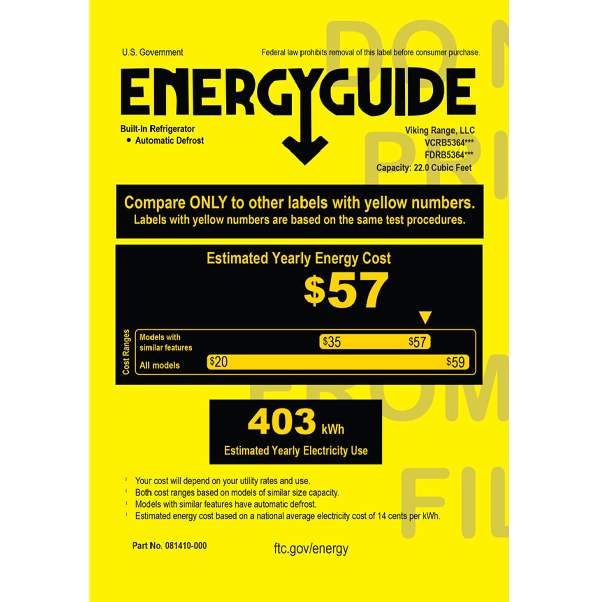 Viking 5 Series 36 in. 22.8 cu. ft. Built-In Counter Depth Freezerless Refrigerator - Stainless Steel, Stainless Steel, hires