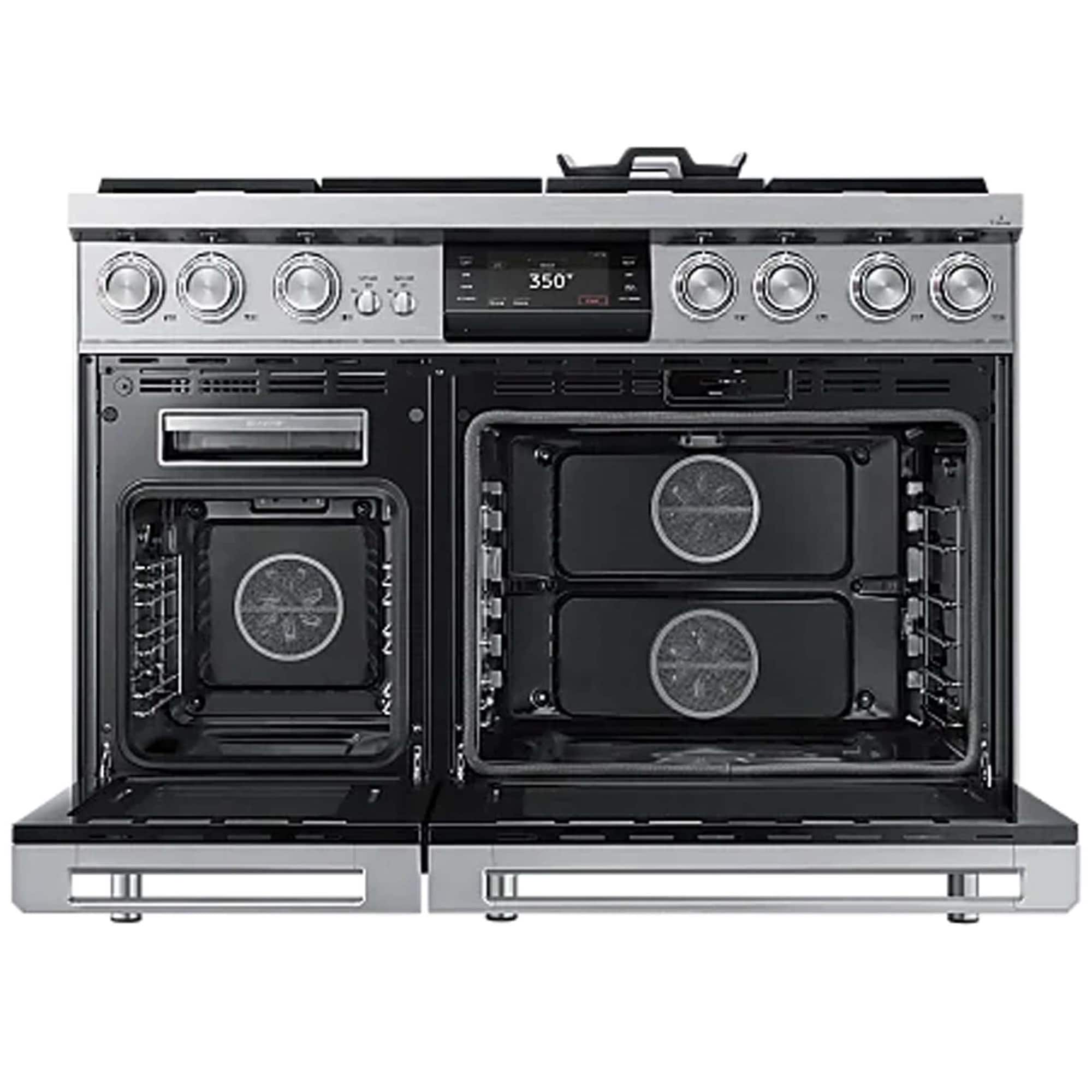 Dacor Contemporary 48 in. 6.6 cu. ft. Smart Dual Convection Steam Double Oven Dual Fuel Range with 6 Sealed Burners & Griddle - Silver Stainless, , hires