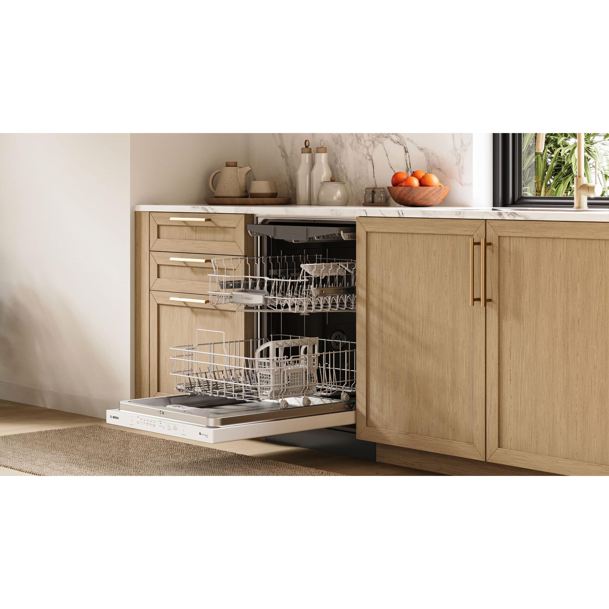 Bosch 500 Series 24 in. Top Control Smart Dishwasher with 44 dBA Sound Level, 3rd Rack, AutoAir & Pocket Handle - White, , hires