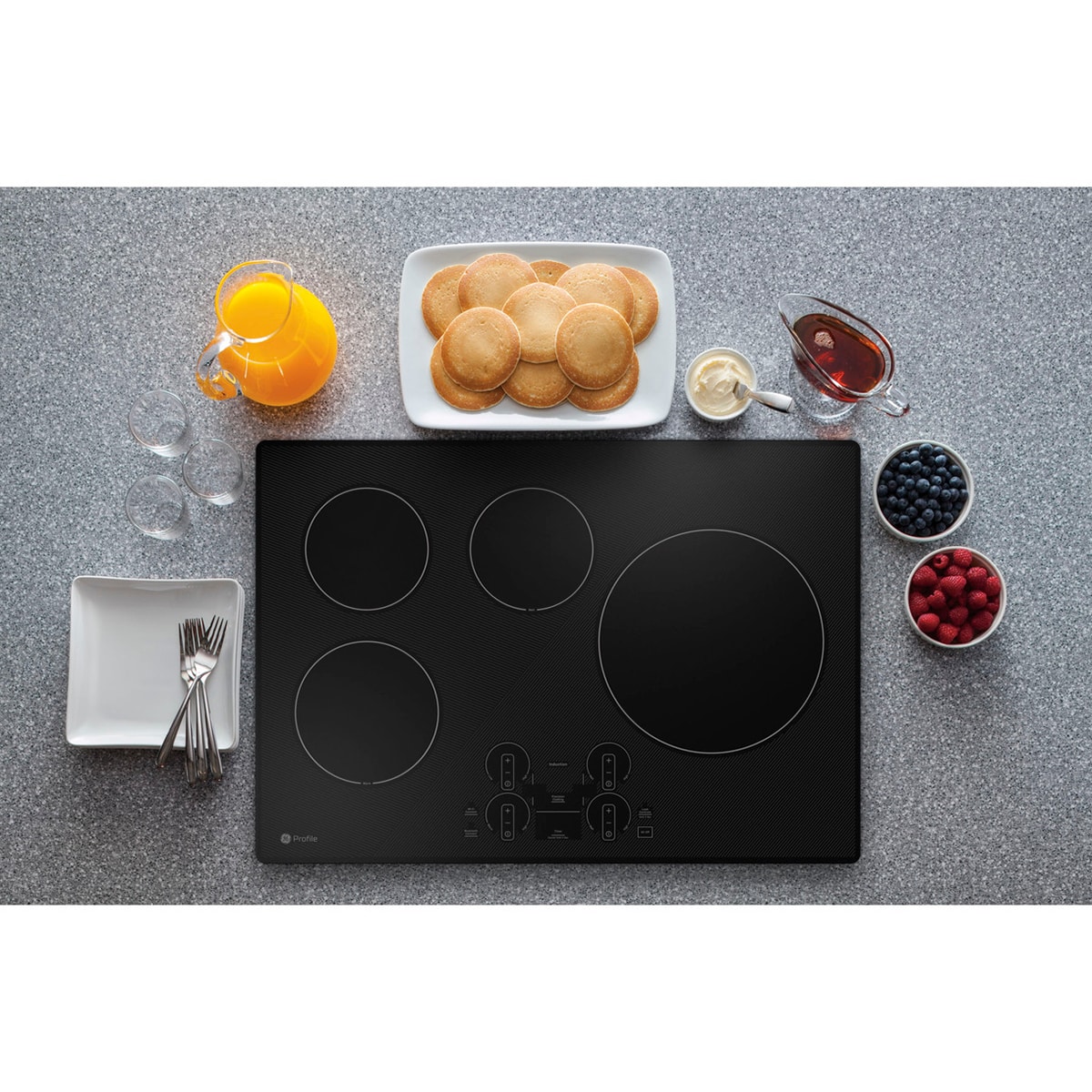GE Profile 30 in. 4-Burner Smart Induction Cooktop with Simmer Burner & Power Burner - Black, , hires