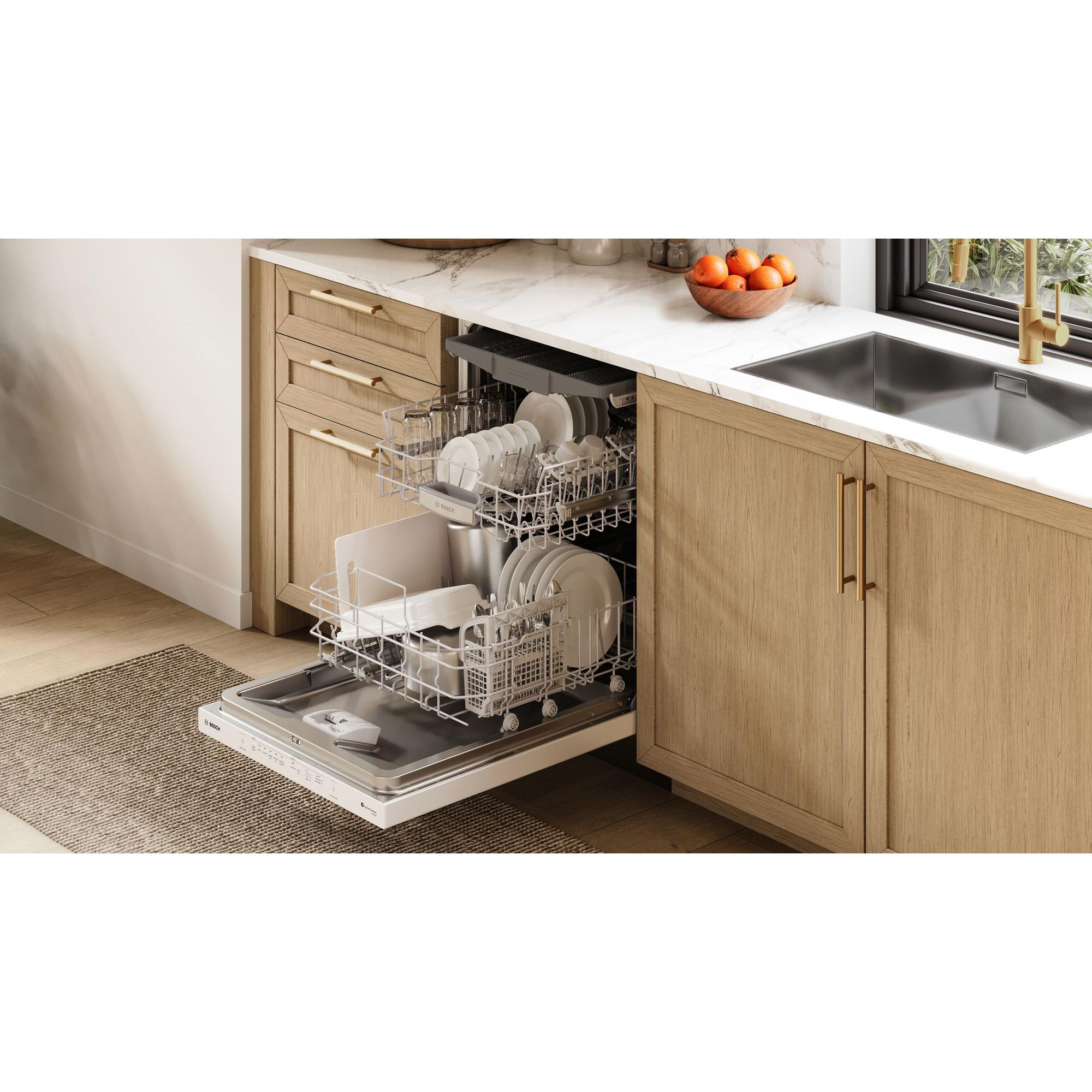 Bosch 500 Series 24 in. Top Control Smart Dishwasher with 44 dBA Sound Level, 3rd Rack, AutoAir & Pocket Handle - White, , hires