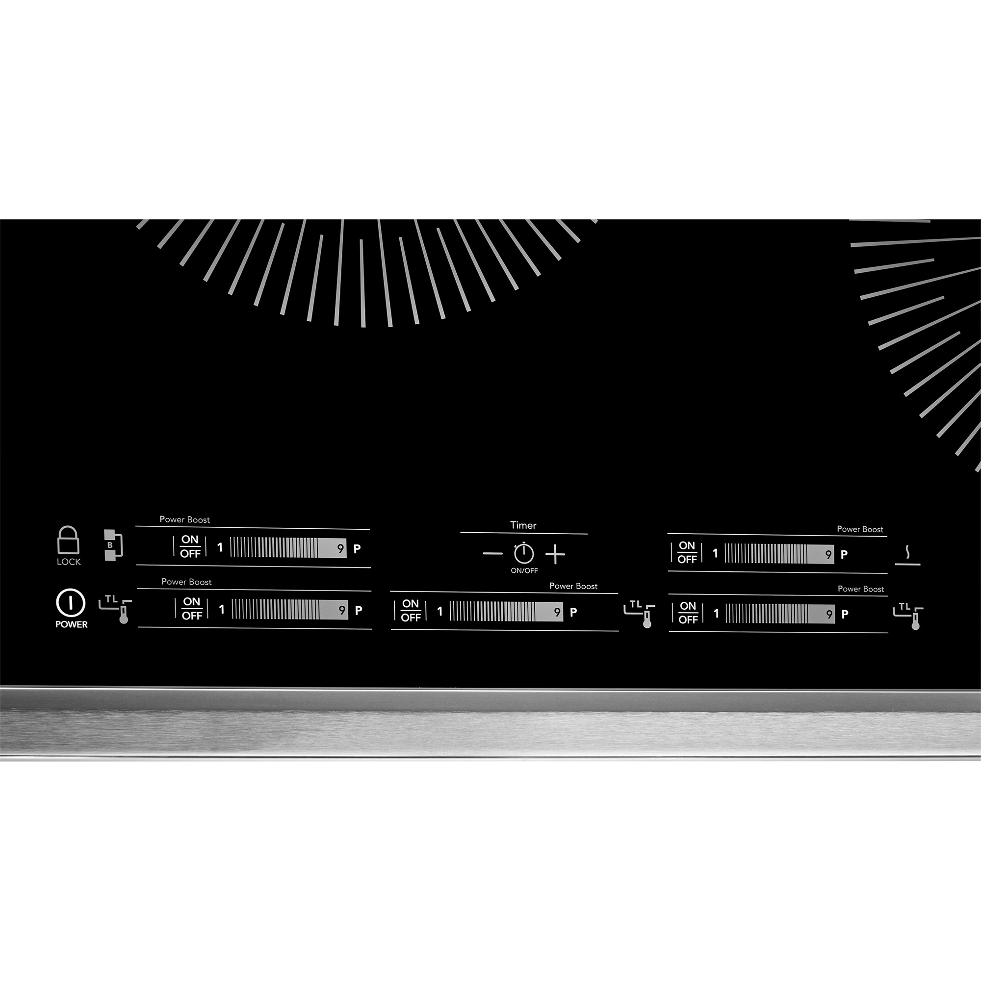 Frigidaire Gallery 36 in. 5-Burner Induction Cooktop with Simmer Burner & Power Burner - Black, , hires